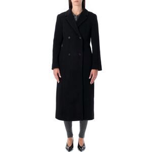 THE GARMENT Double-Breasted Wool Blend Coat Women BLACK Coats & Jackets